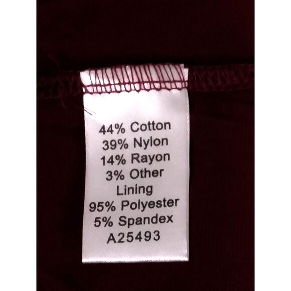 Appleseeds Red Lace Mock Neck 3/4 Sleeves Scalloped Hem Back Zip Top Size 14 - Picture 8 of 8